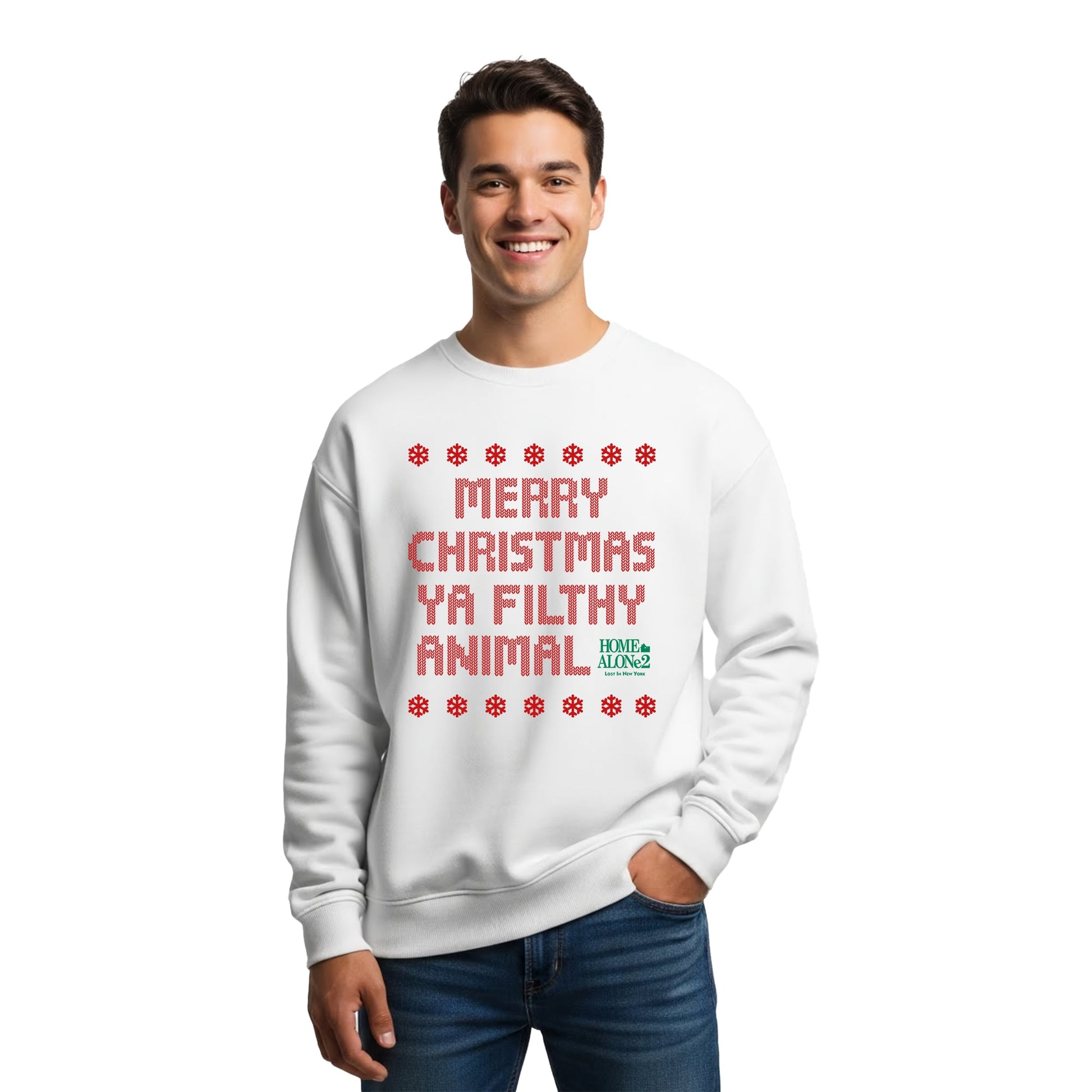 Sudadera Home Alone Hombre Mujer Blanco Disney Original Merry Christmas Ya Filthy Animal - Fan Army