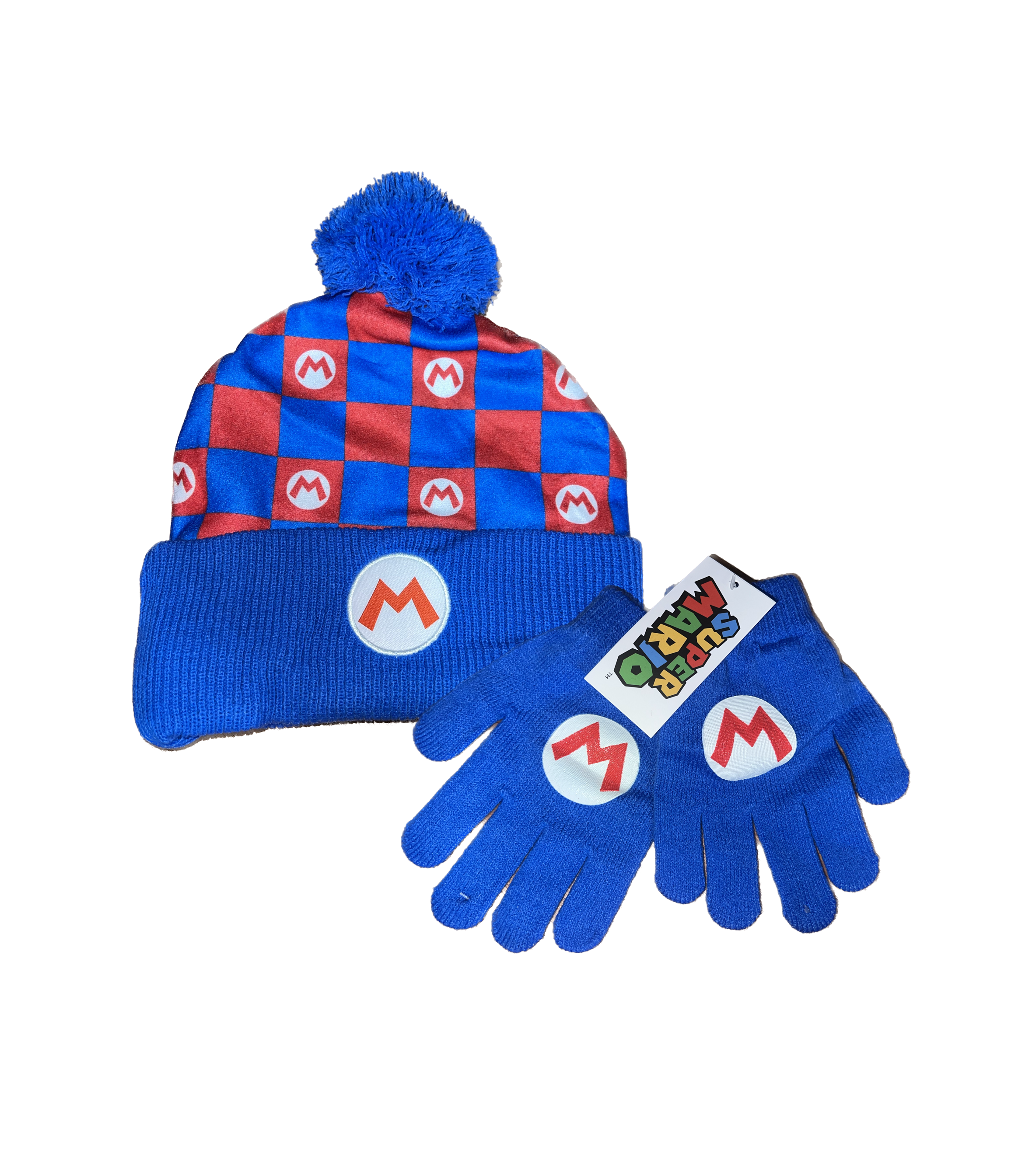 Gorro para el Frío Super Mario Bros con Guantes - Diseño a Cuadros para Estilo y Calidez - Fan Army