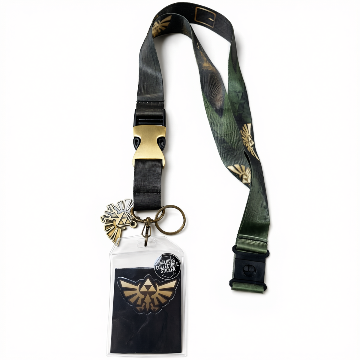 Porta Gafete The Legend of Zelda con Lanyard, Llavero y Dije Hylian Crest
