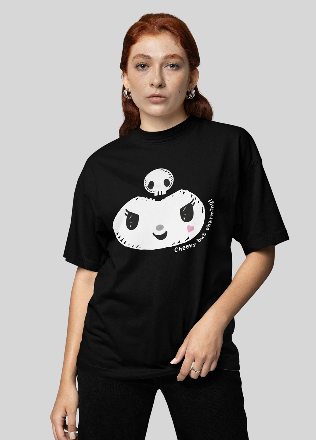 Playera Hombre Mujer Negro Kuromi Cheeky - Fan Army
