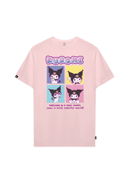 Playera Kuromi Hombre Mujer Rosa Sanrio Original Squares - Fan Army