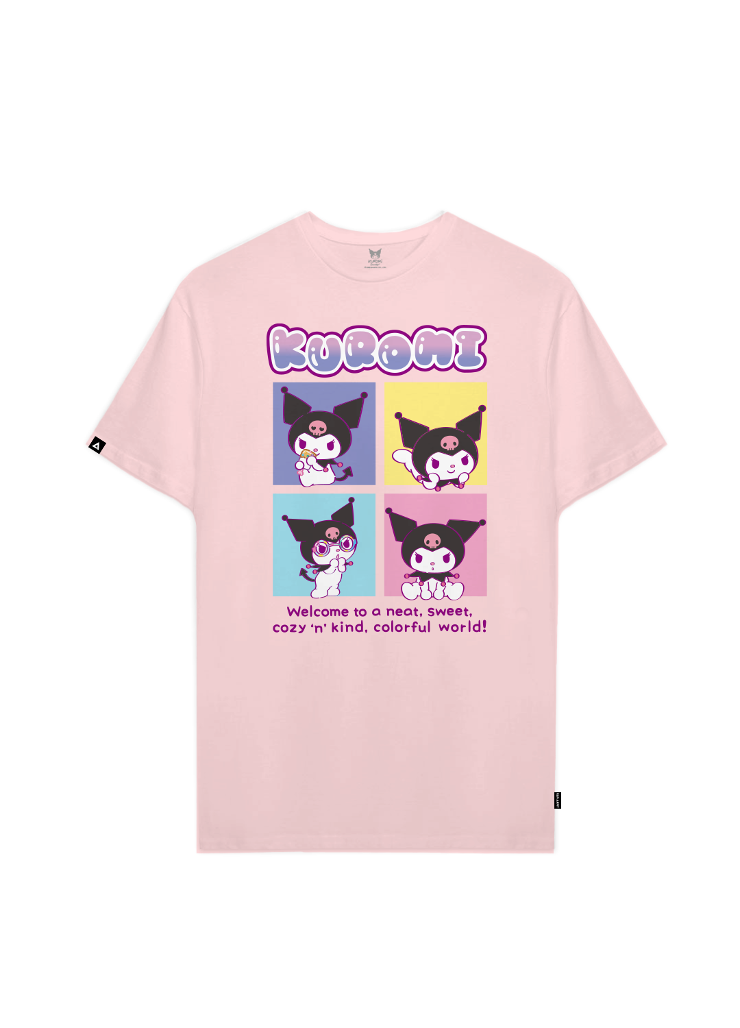Playera Kuromi Hombre Mujer Rosa Sanrio Original Squares - Fan Army