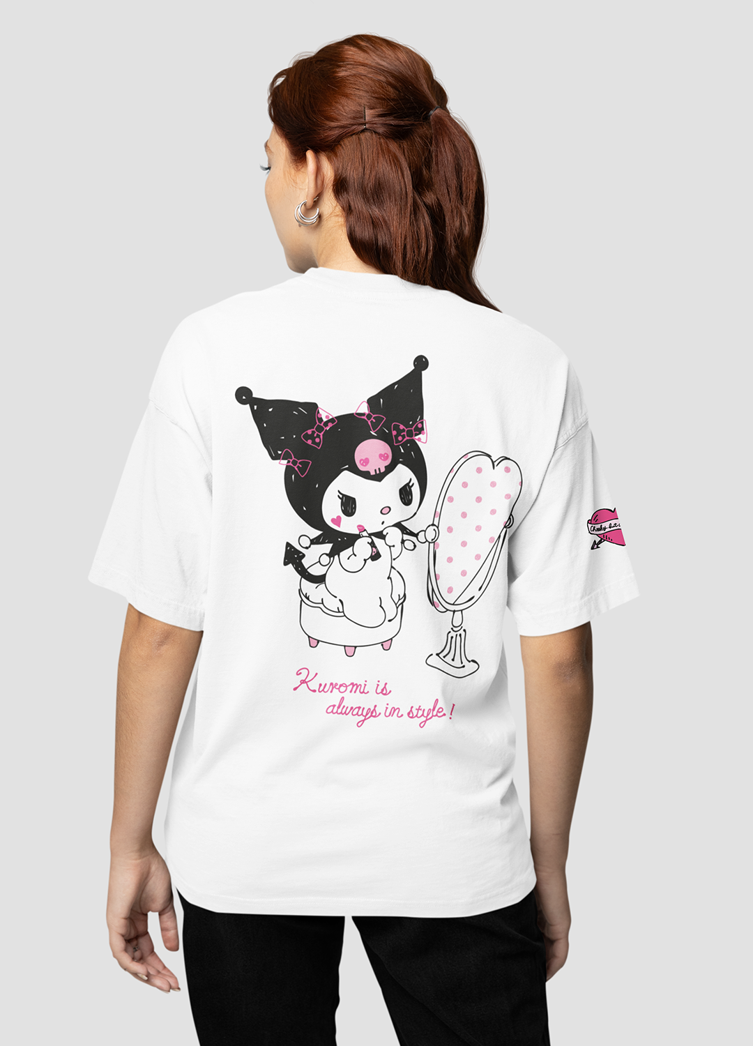 Playera Hombre Mujer Blanco Kuromi Gloss - Fan Army