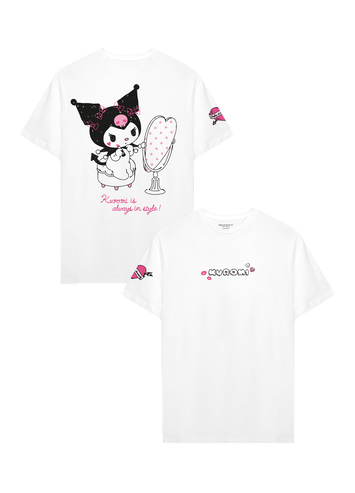 Playera Hombre Mujer Blanco Kuromi Gloss - Fan Army