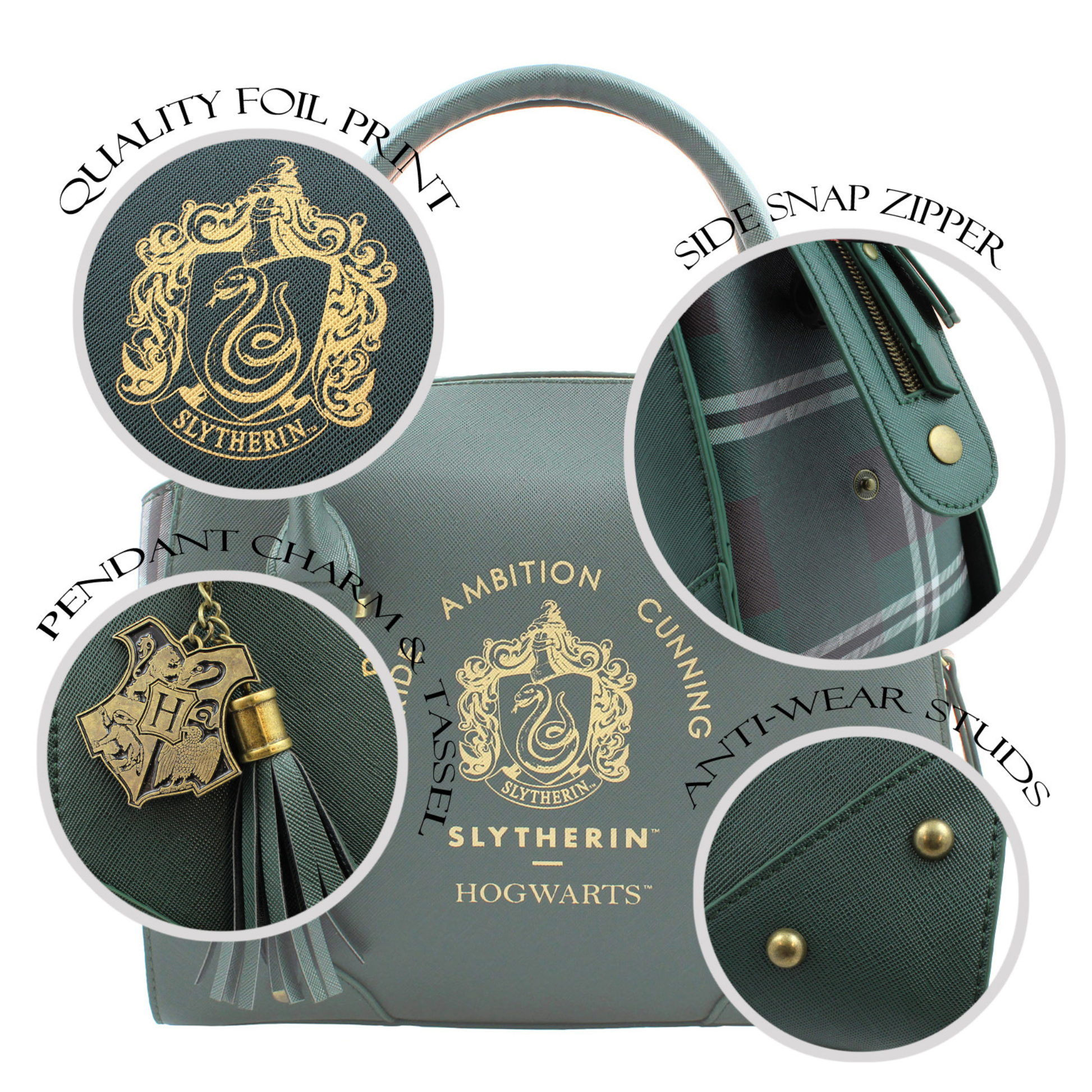 Bolsa Harry Potter Slytherin para mujer color verde efecto piel Hogwarts - Fan Army