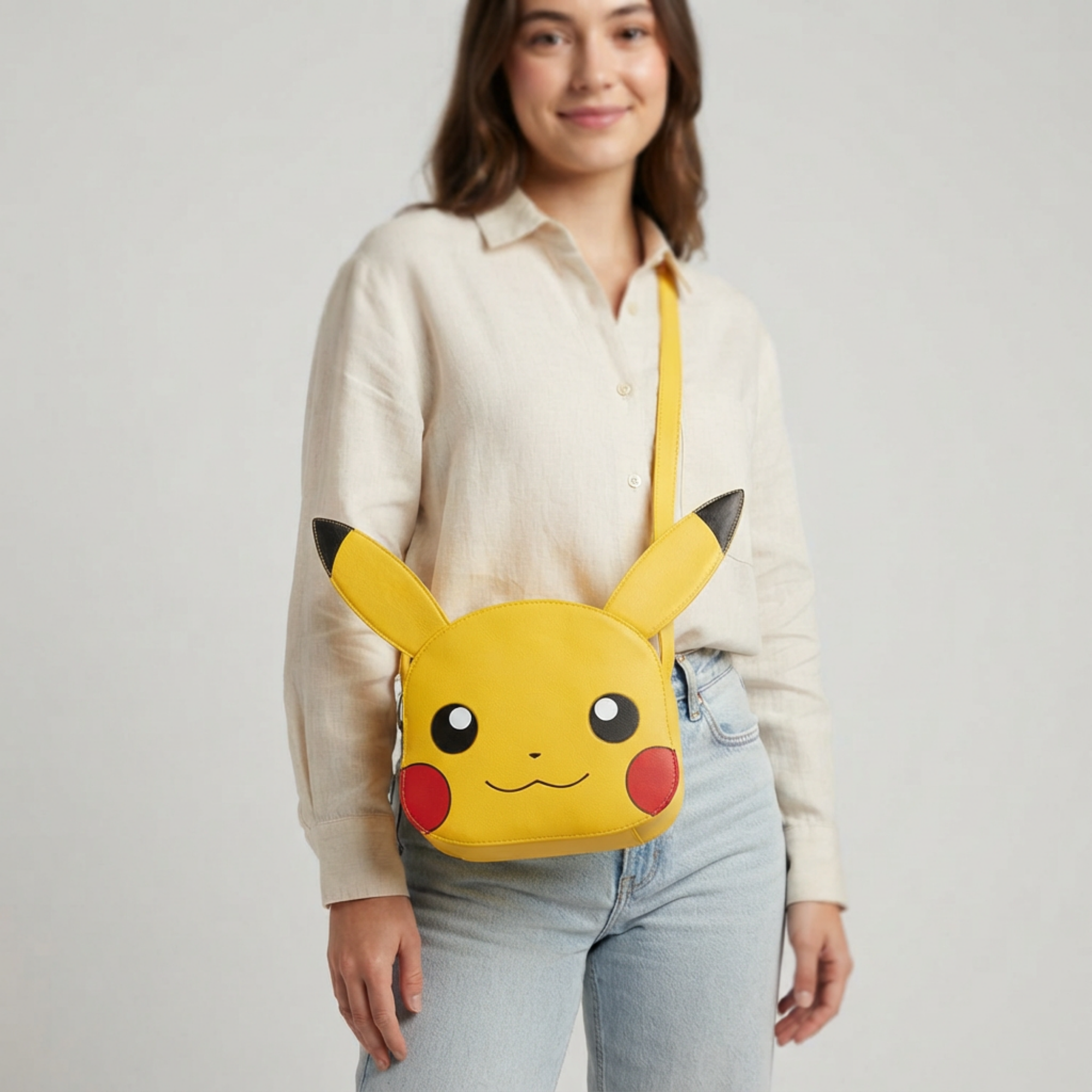 Bolsa Crossbody Pokémon Pikachu Amarilla Correa Ajustable