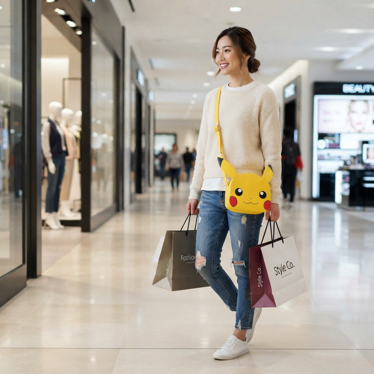 Bolsa Crossbody Pokémon Pikachu Amarilla Correa Ajustable