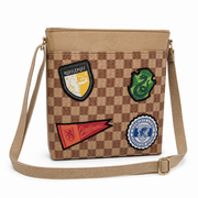 Bolsa Crossbody Harry Potter Hogwarts Casas Beige Correa Ajustable
