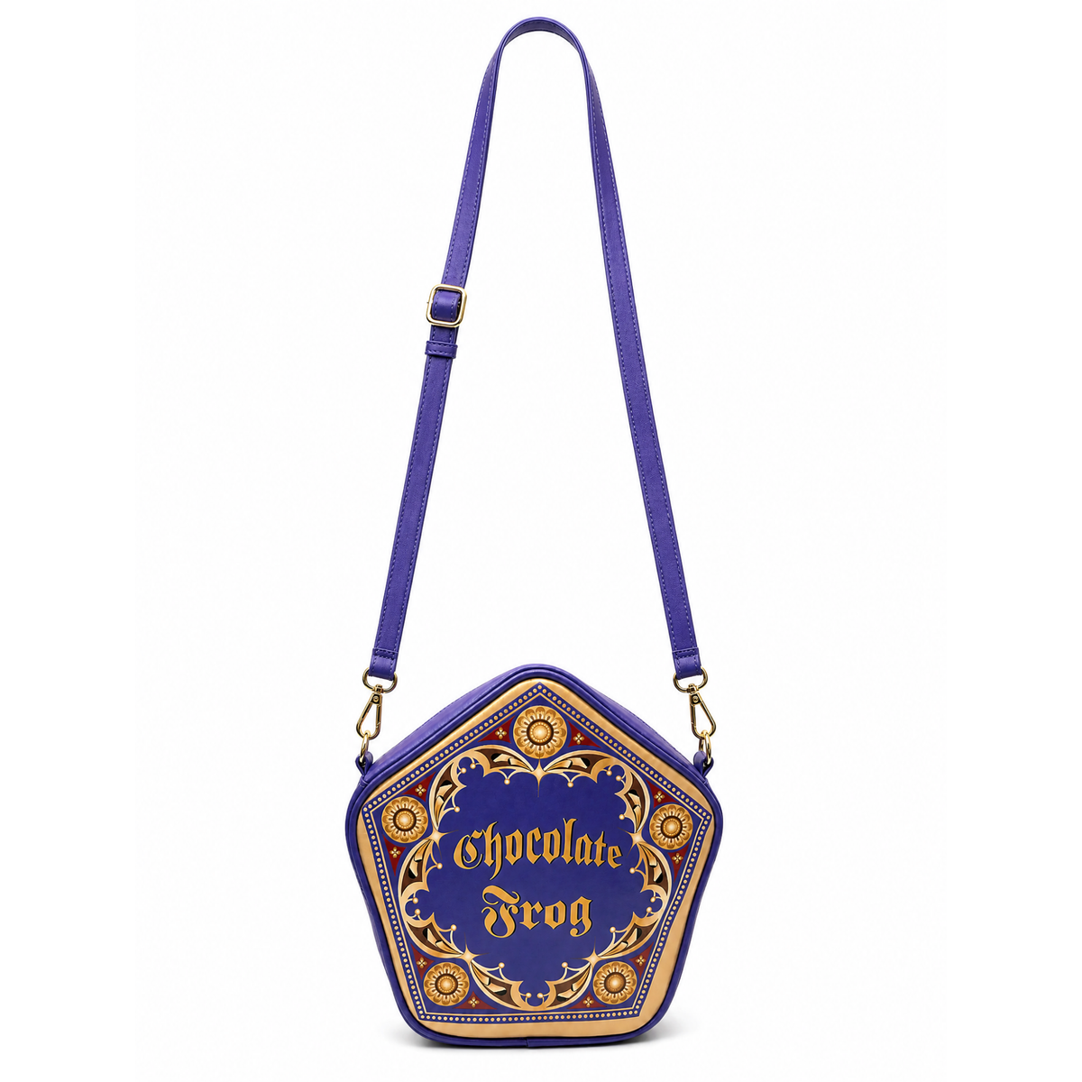 Bolsa Crossbody Harry Potter Chocolate Frog Morada Correa Ajustable