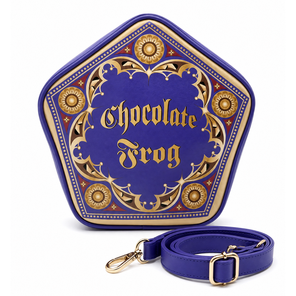 Bolsa Crossbody Harry Potter Chocolate Frog Morada Correa Ajustable
