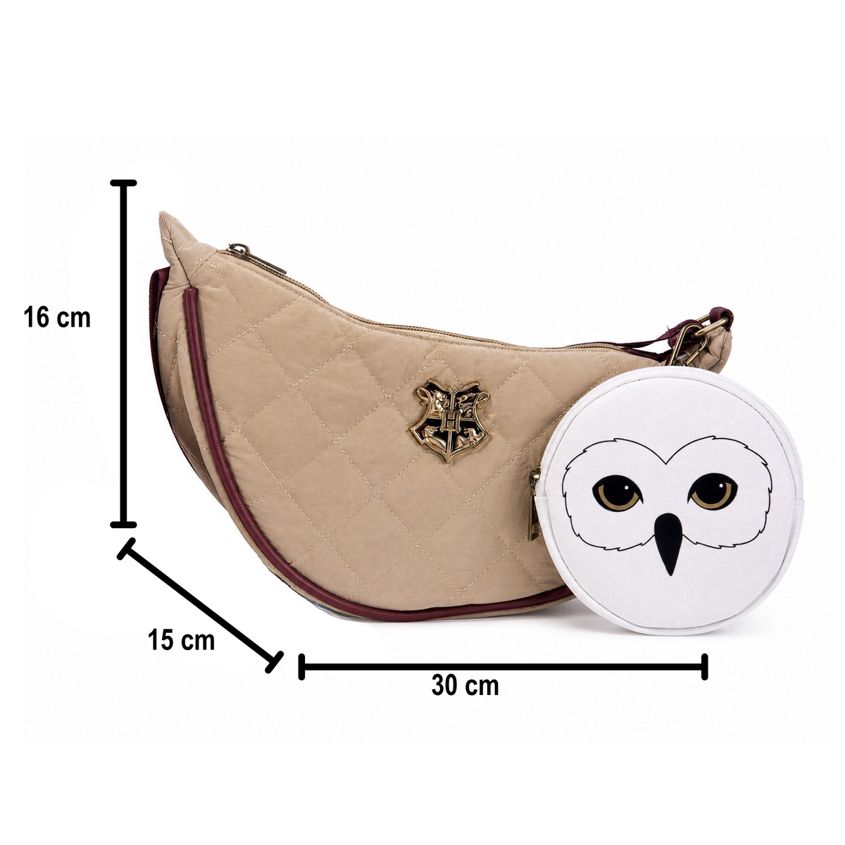 Bolsa Crossbody Harry Potter Hedwig Beige con Monedero Removible