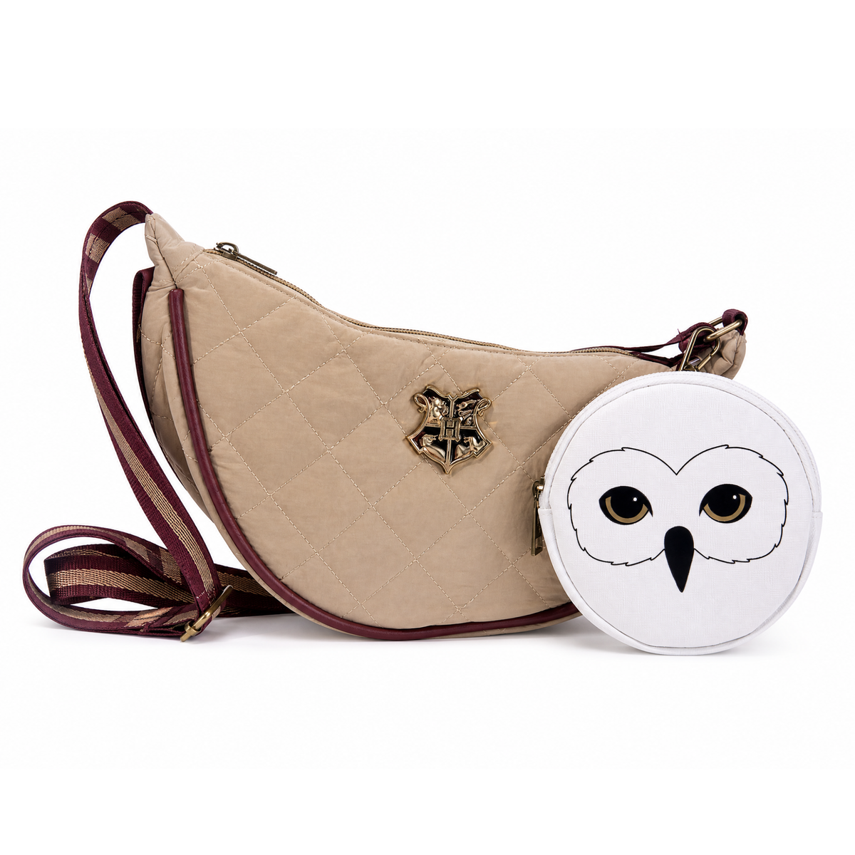 Bolsa Crossbody Harry Potter Hedwig Beige con Monedero Removible