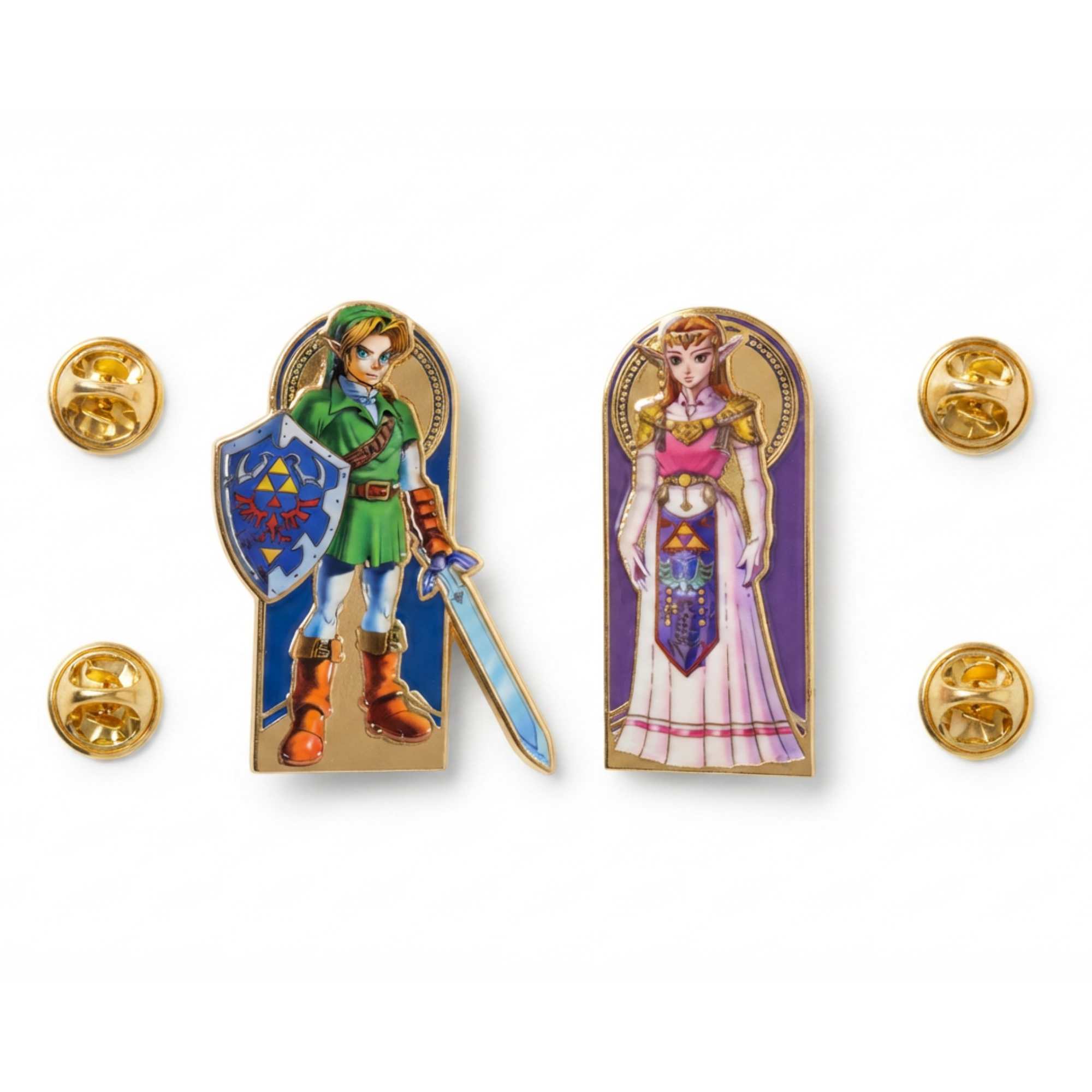 Set de Pines Metálicos Link y Zelda The Legend of Zelda 2 Piezas Nintendo Oficial