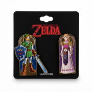 Set de Pines Metálicos Link y Zelda The Legend of Zelda 2 Piezas Nintendo Oficial