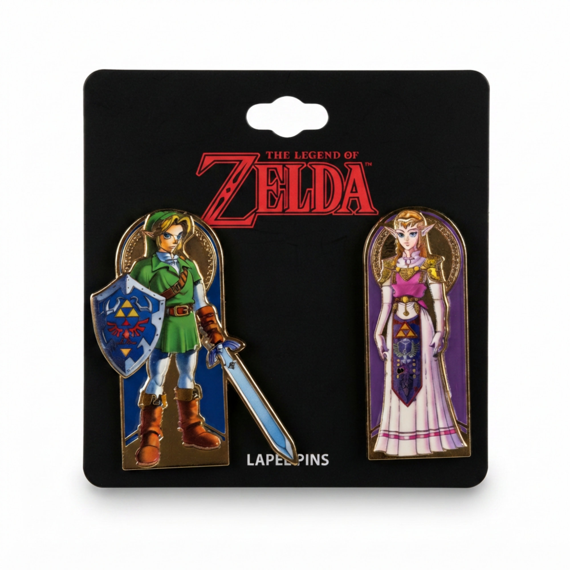Set de Pines Metálicos Link y Zelda The Legend of Zelda 2 Piezas Nintendo Oficial