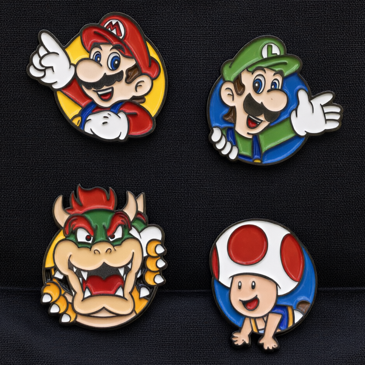Set 4 Pines Super Mario Mario Luigi Bowser y Toad Coleccionables