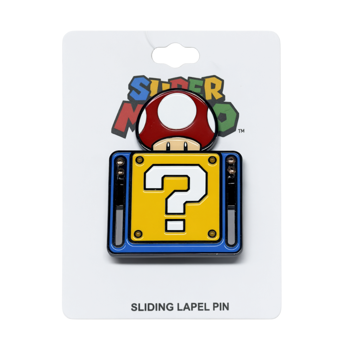 Pin Super Mario Bloque con Hongo Móvil Coleccionable
