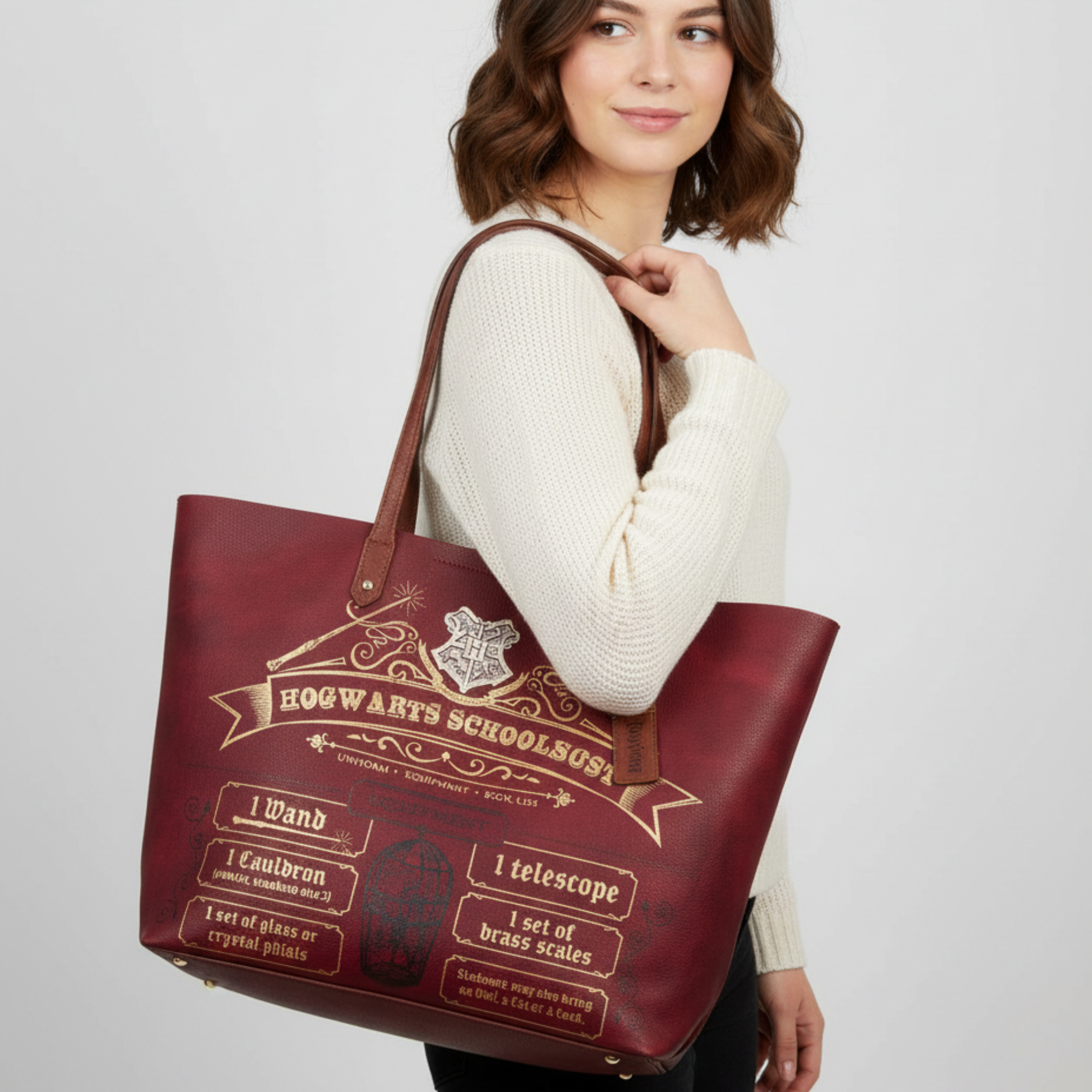 Bolsa de Harry Potter con Diseño de Lista de Útiles Escolares de Hogwarts Imitación Piel - Fan Army