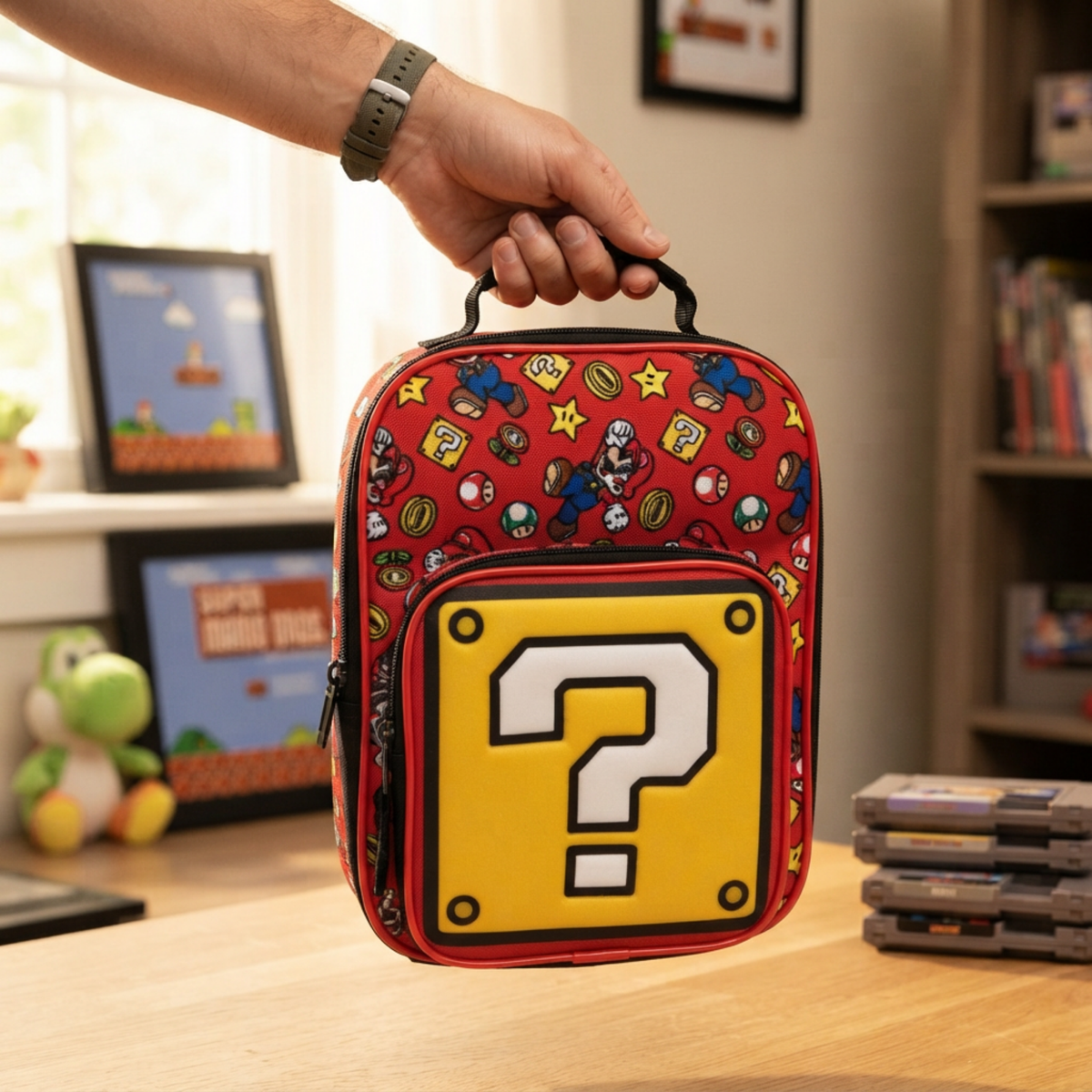 Lonchera Super Mario Roja Bloque de Interrogación Nintendo Oficial