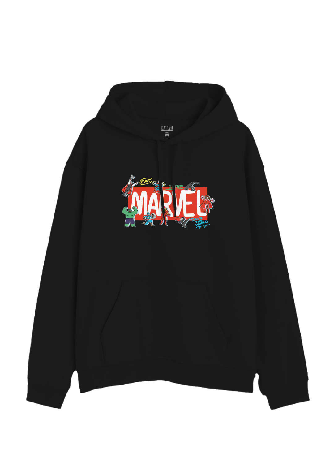 Hoodie MARVEL Hombre Mujer Negro Disney Original Save The World!
