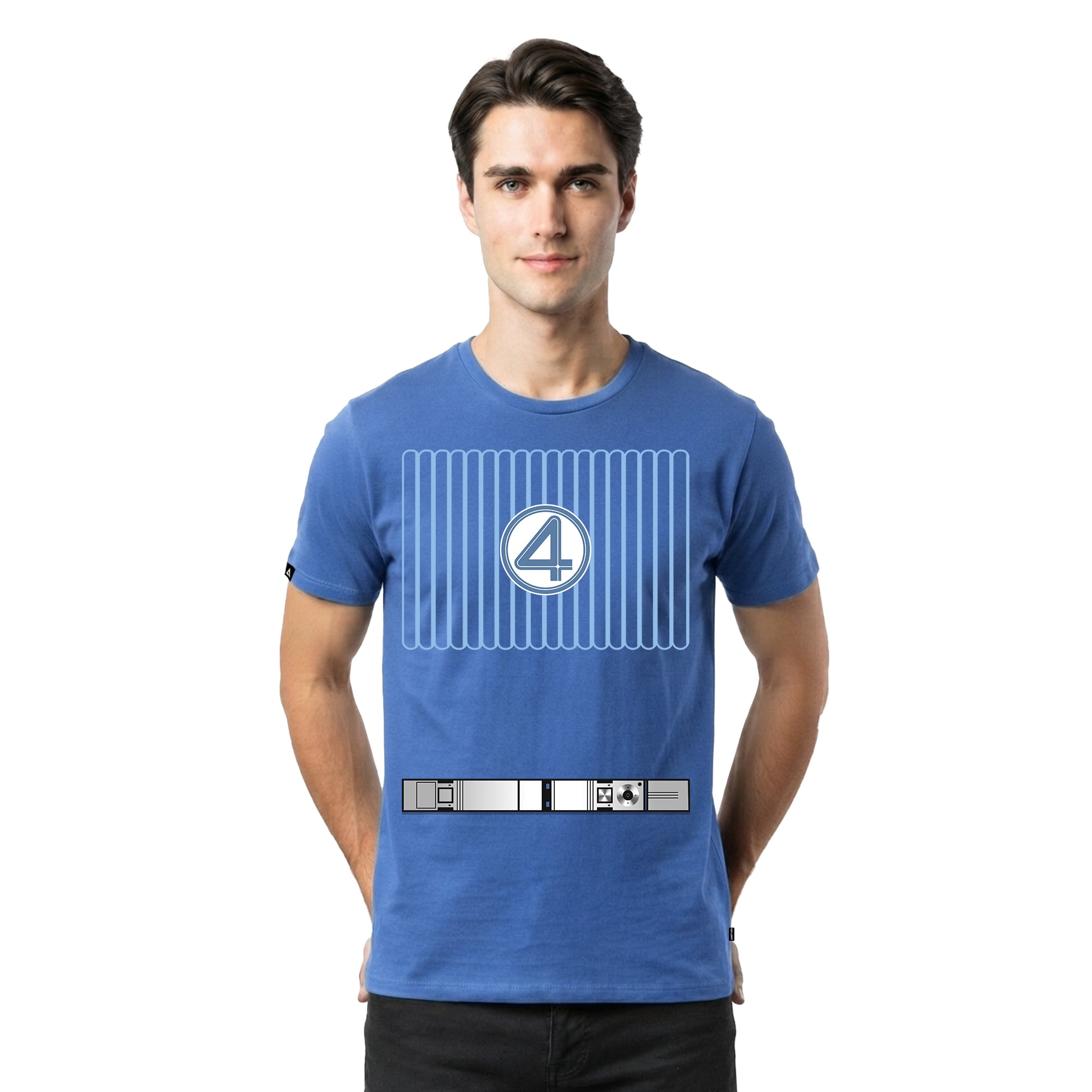 Playera MARVEL Hombre Mujer Azul Rey Disney Original Torso 4 Fantásticos - Fan Army