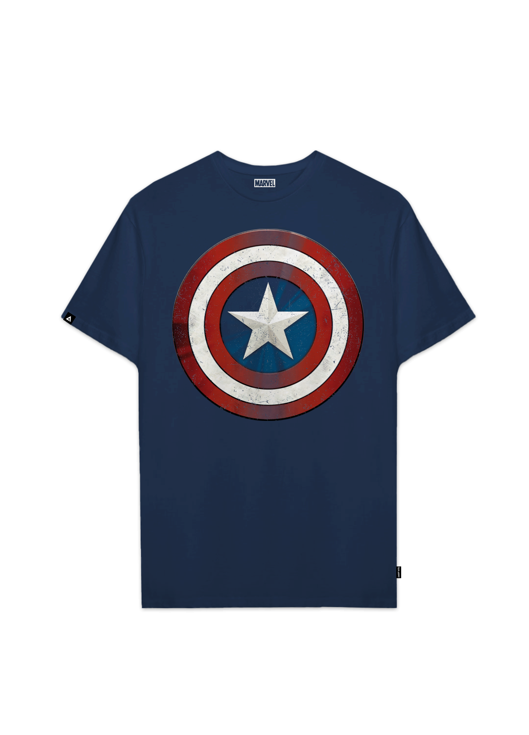 Playera MARVEL Hombre Mujer Azul Marino Disney Original Capitan America