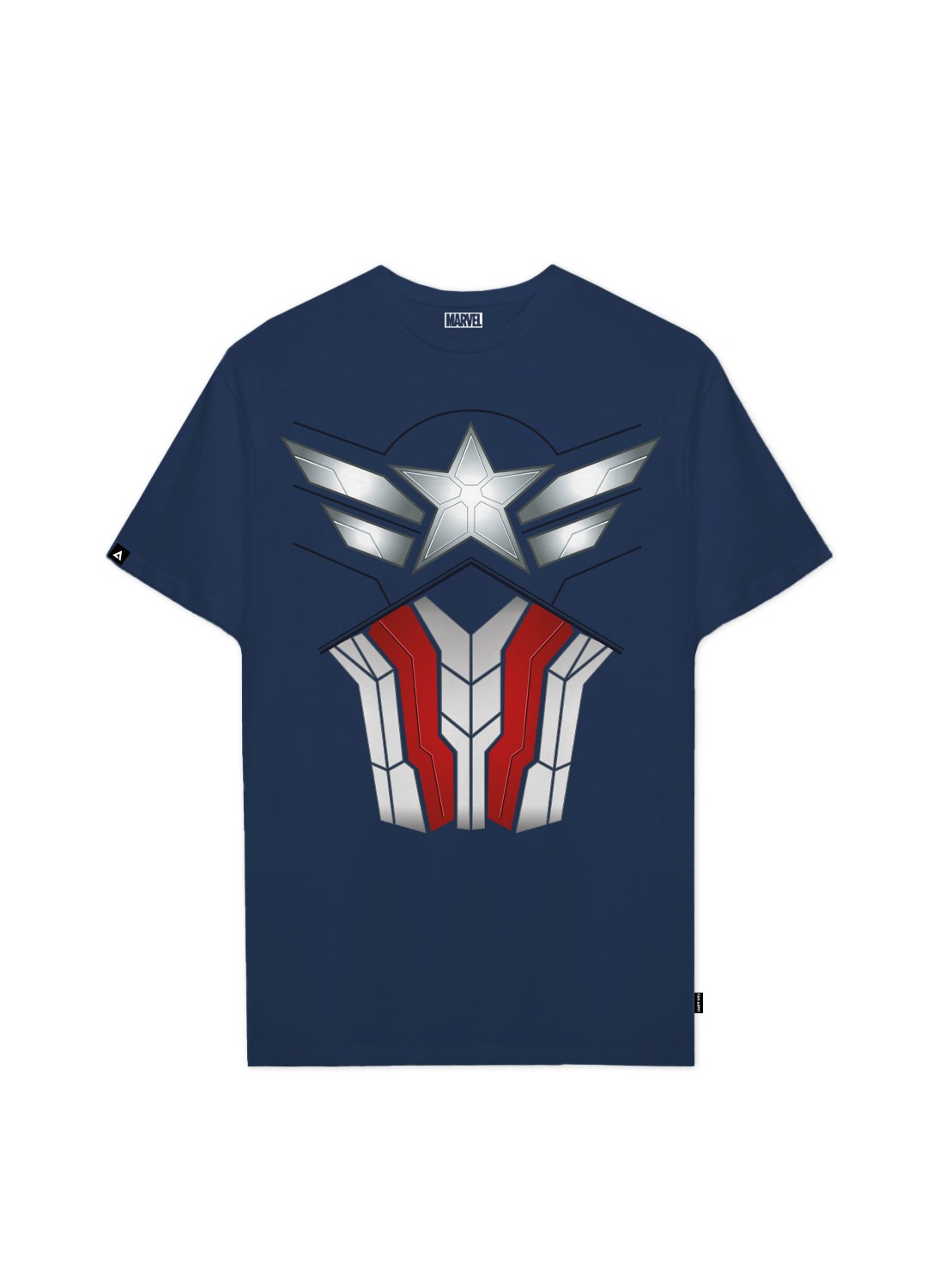 Playera MARVEL Hombre Mujer Azul Marino Disney Original Torso Capitan América - Fan Army