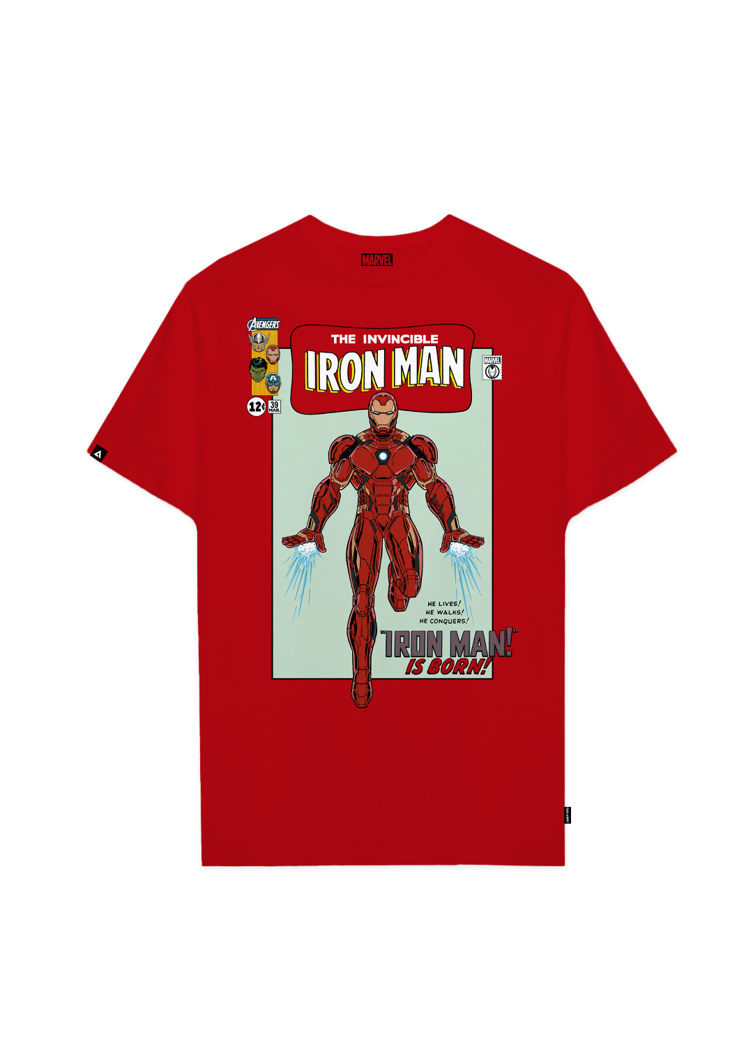 Playera MARVEL Hombre Mujer Rojo Disney Original Iron Man Comic