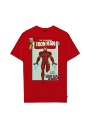 Playera MARVEL Hombre Mujer Rojo Disney Original Iron Man Comic