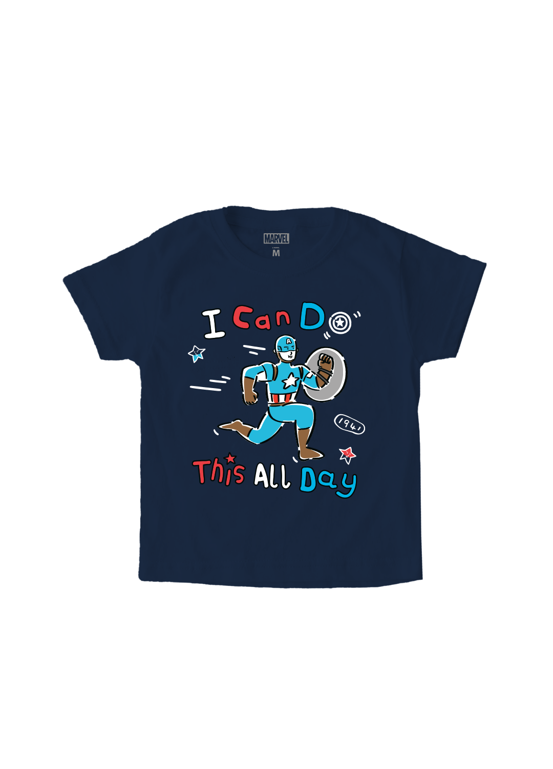 Playera Niño MARVEL Niño Niña Azul Marino Disney Original I Can Do This All Day