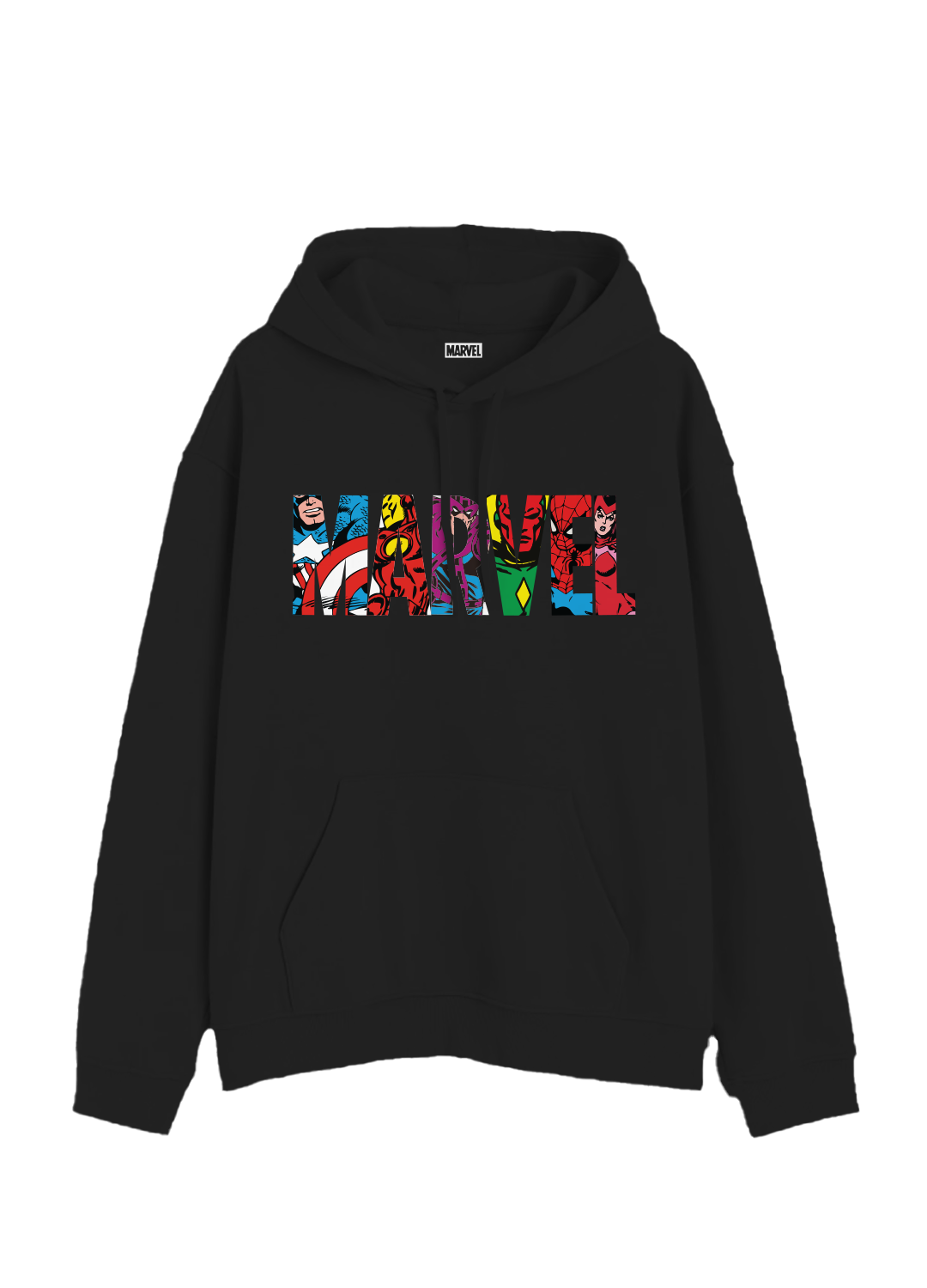 Hoodie MARVEL Hombre Mujer Negro Disney Original Universo Marvel