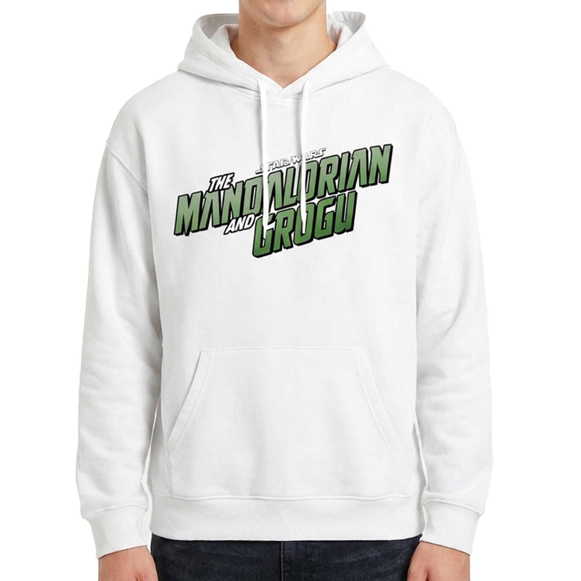 Hoodie The Mandalorian and Grogu Hombre Mujer Blanco Disney Star Wars Original Comic - Fan Army