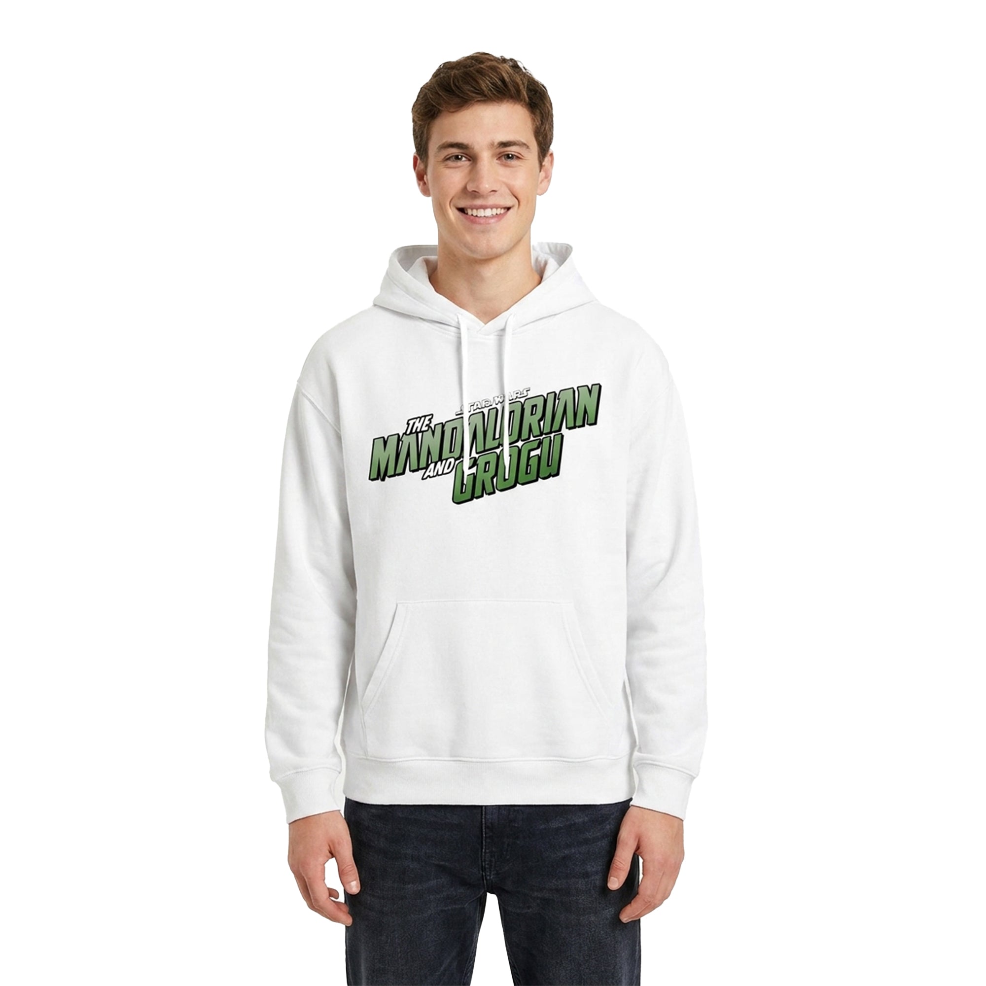 Hoodie The Mandalorian and Grogu Hombre Mujer Blanco Disney Star Wars Original Comic - Fan Army