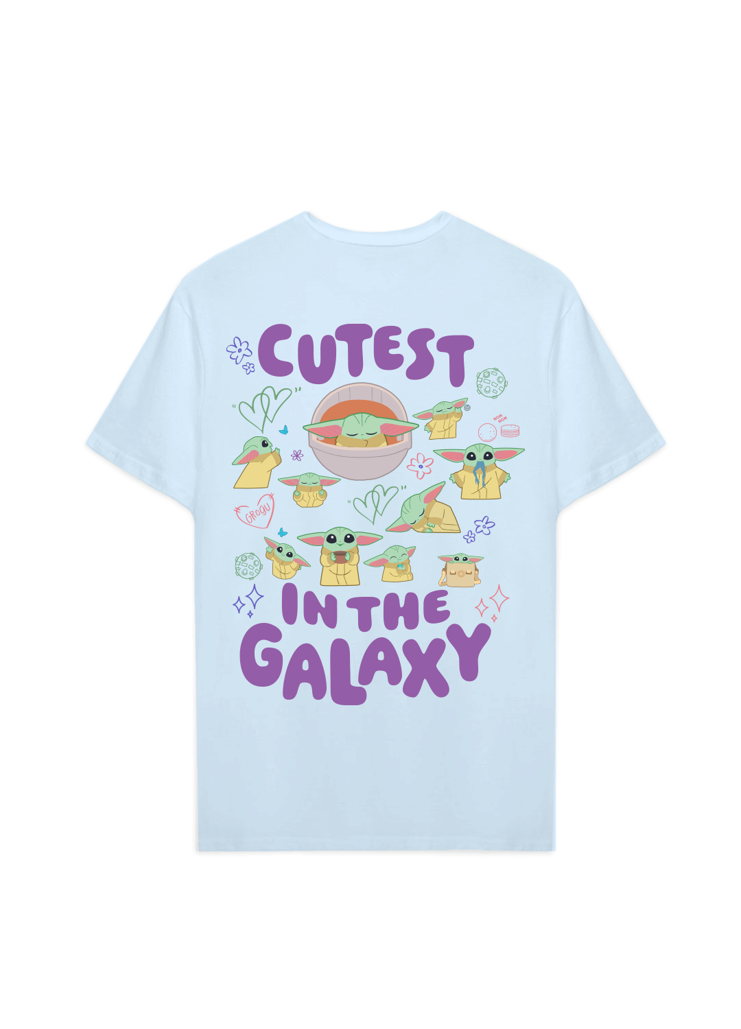 Playera The Mandalorian and Grogu Hombre Mujer Azul Cielo Disney Star Wars Original Cutest - Fan Army