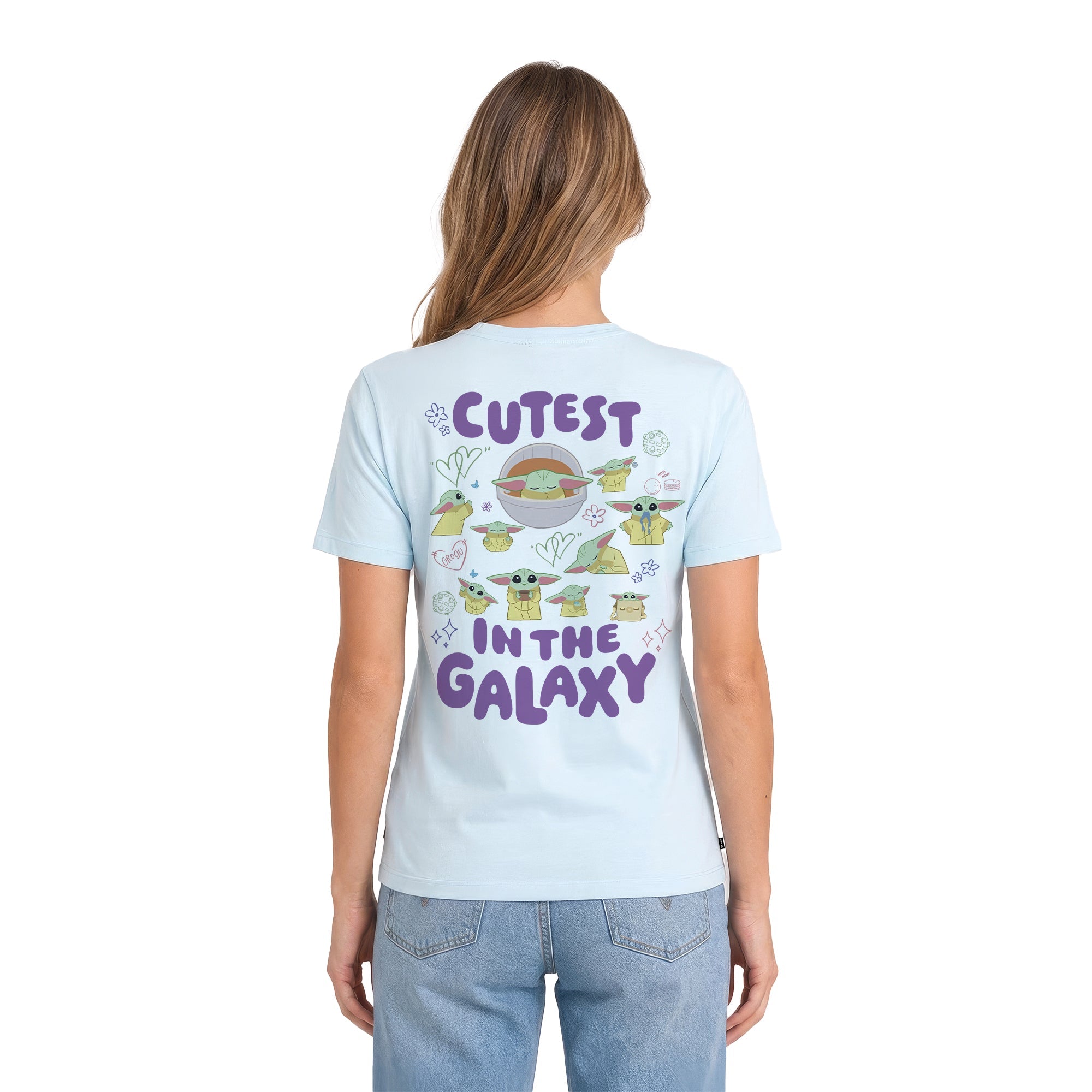 Playera The Mandalorian and Grogu Hombre Mujer Azul Cielo Disney Star Wars Original Cutest - Fan Army