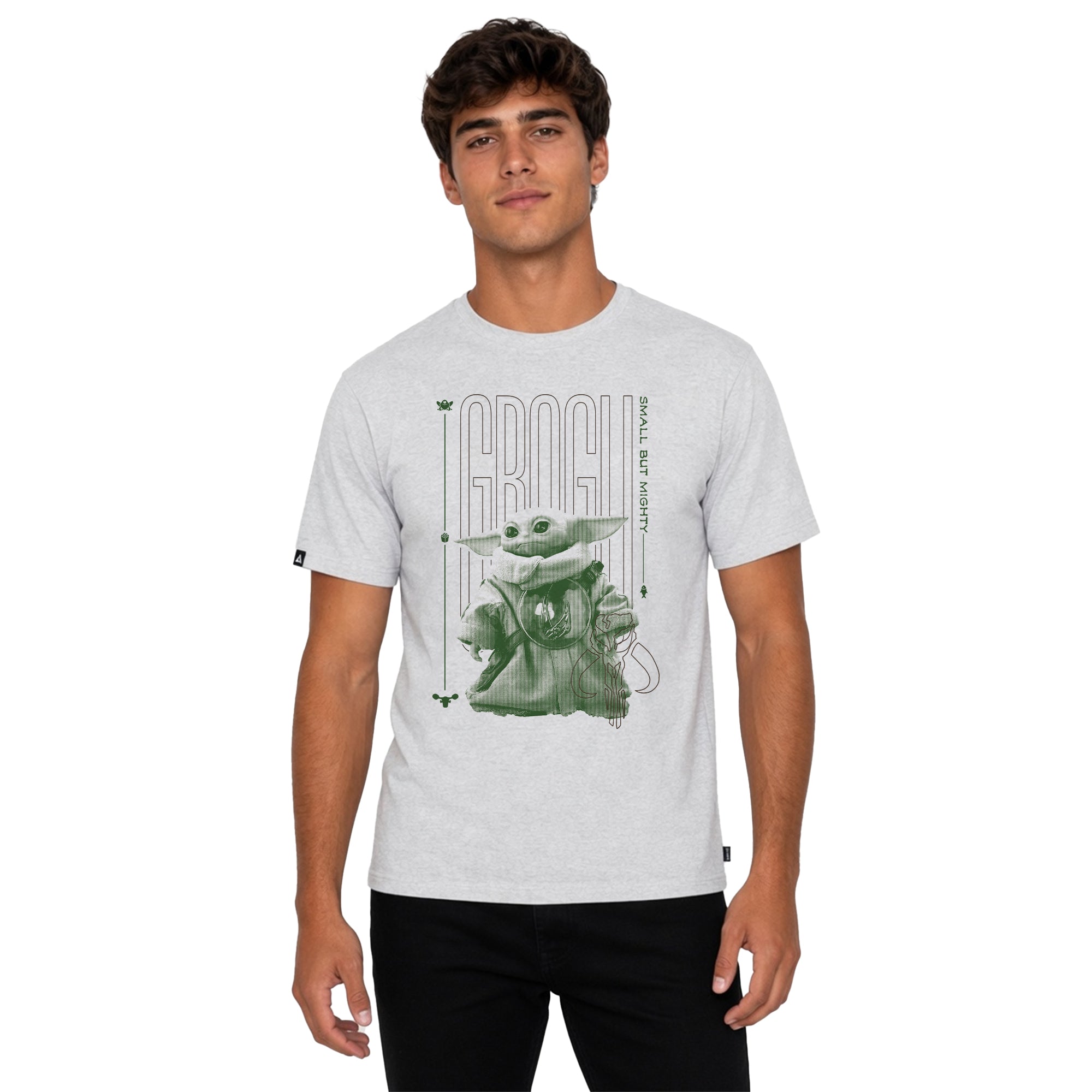 Playera The Mandalorian and Grogu Hombre Mujer Gris Disney Star Wars Original Mighty - Fan Army