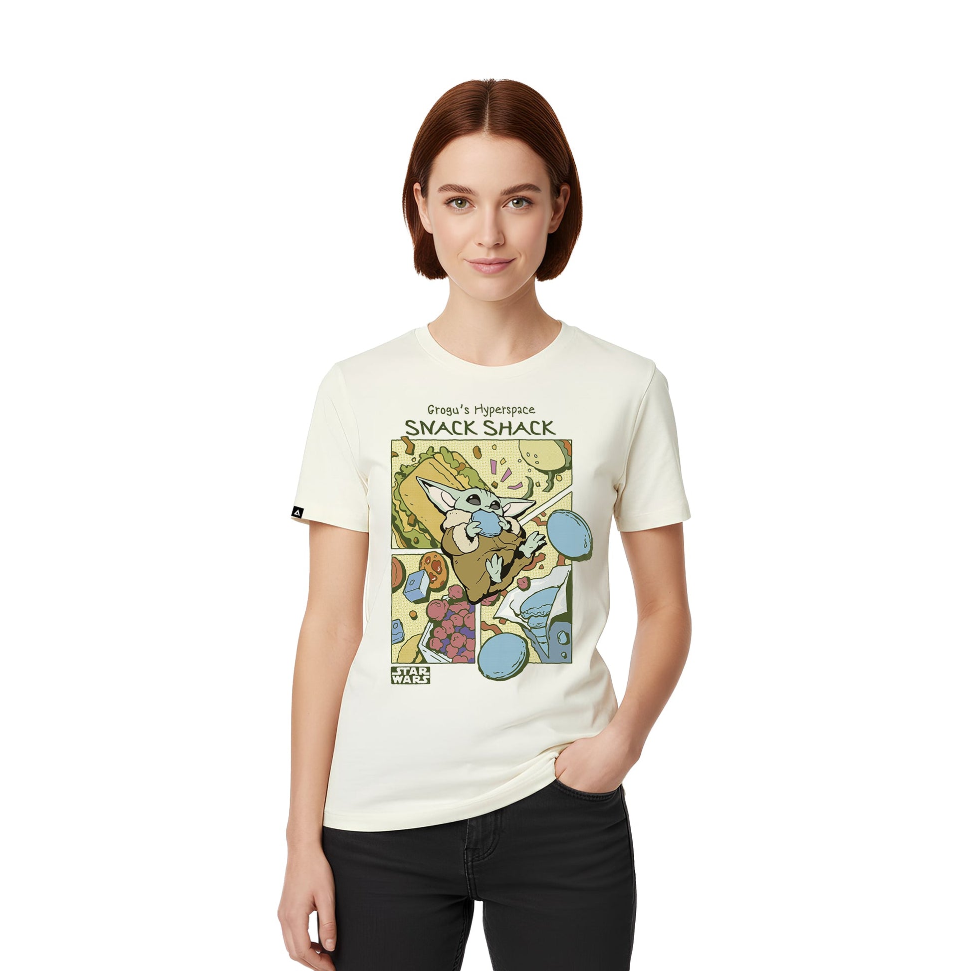 Playera The Mandalorian Hombre Mujer Arena Disney Star Wars Original Snack Shack - Fan Army