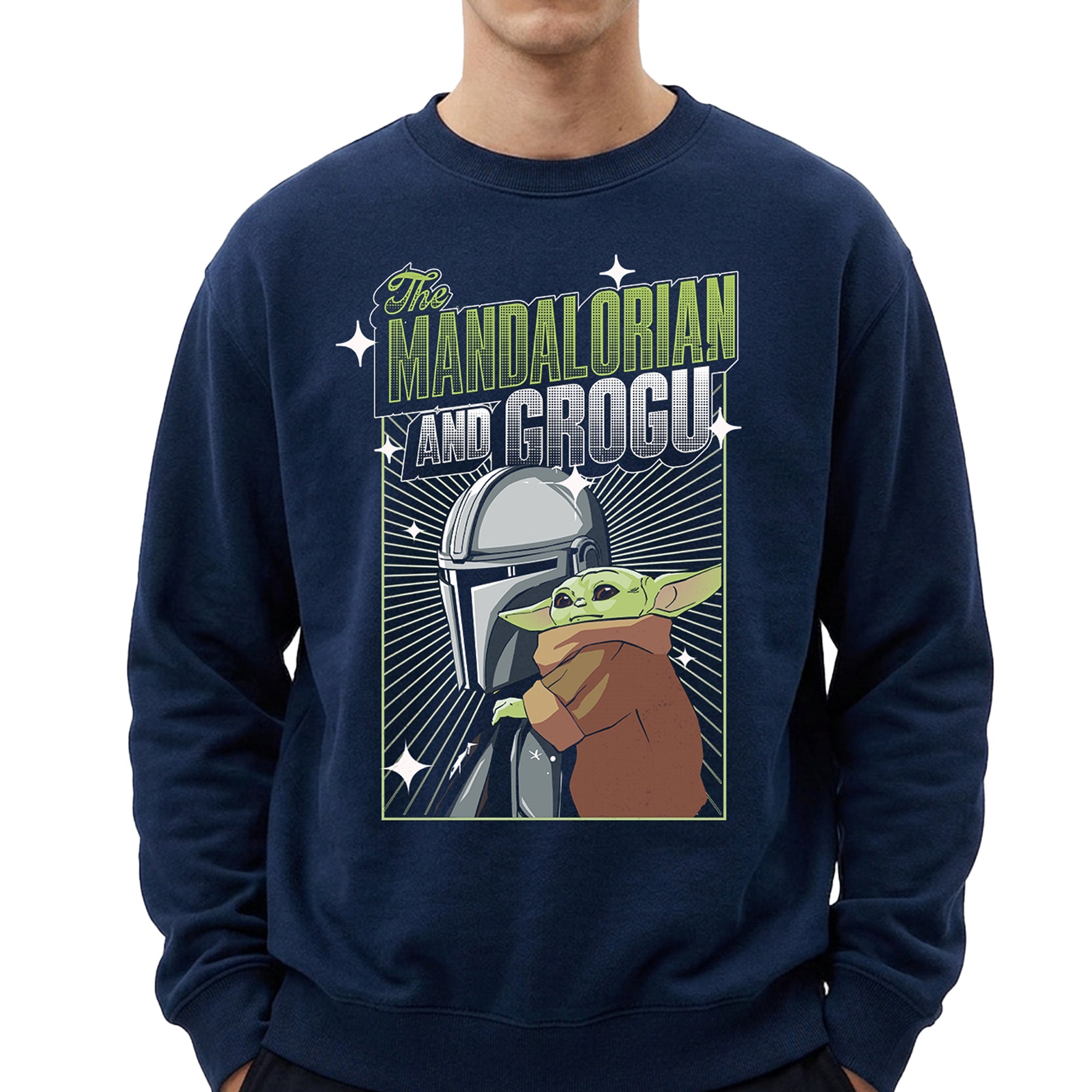 Sudadera The Mandalorian and Grogu Hombre Mujer Azul Marino Disney Star Wars Original Stars - Fan Army