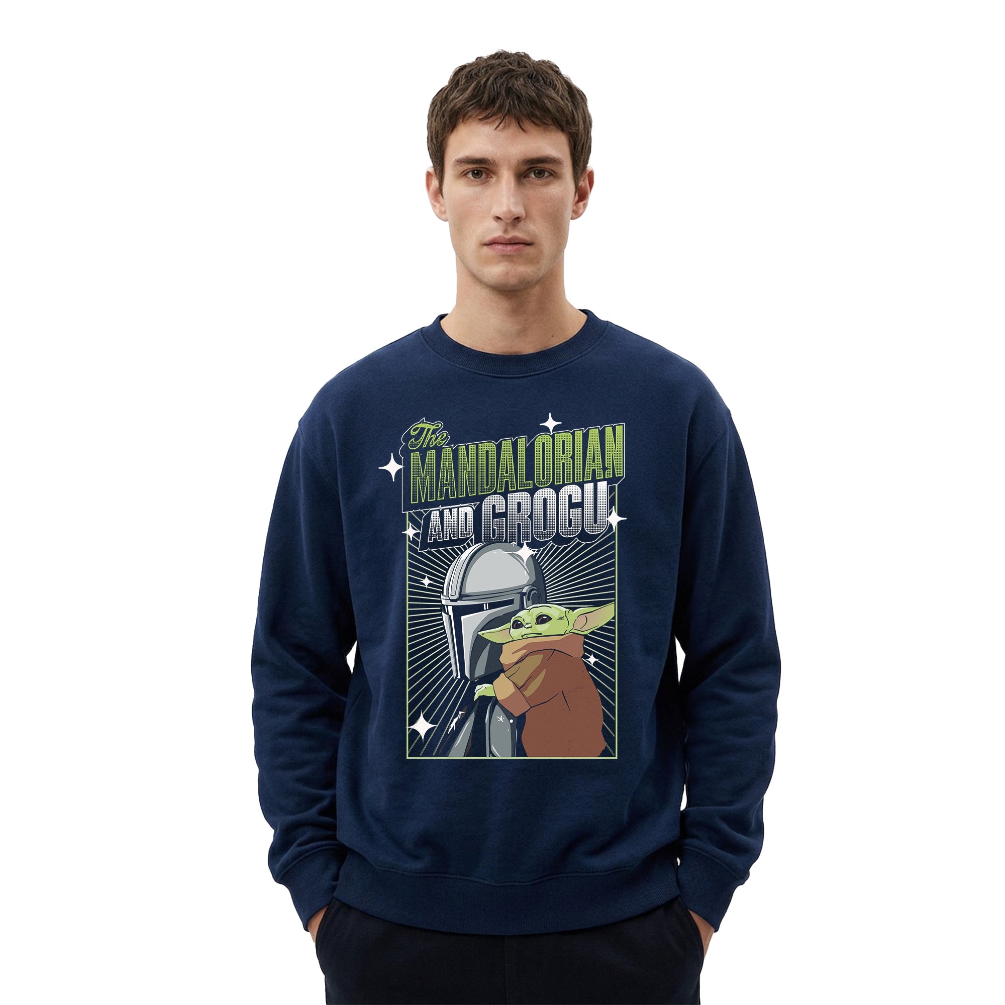 Sudadera The Mandalorian and Grogu Hombre Mujer Azul Marino Disney Star Wars Original Stars - Fan Army