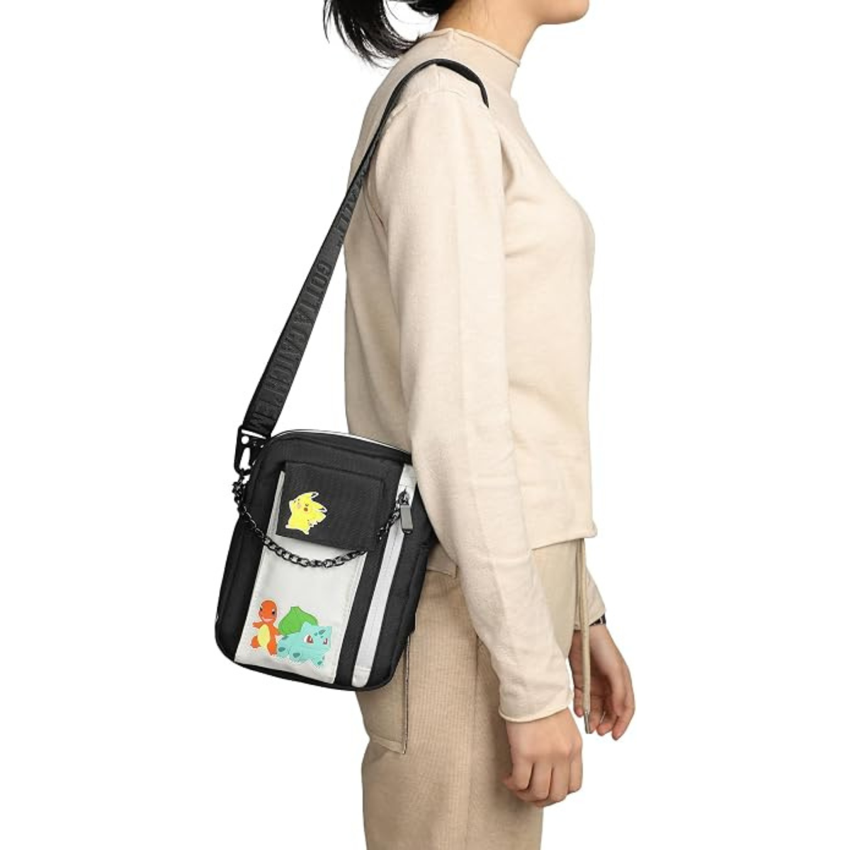 Bolsa Crossbody Pokémon Multi Personajes Pikachu, Eevee, Gengar