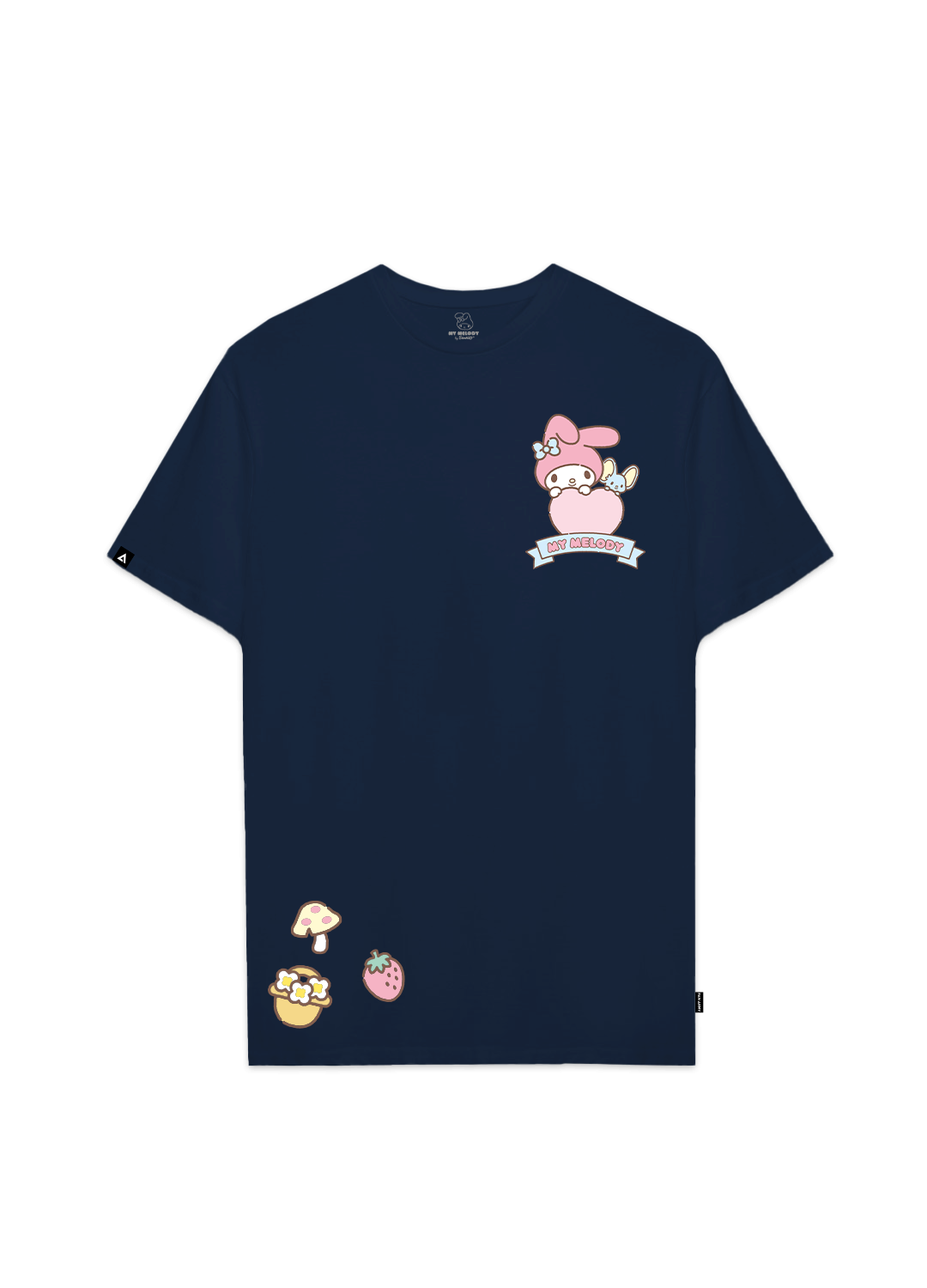 Playera Hombre Mujer Azul Marino My Melody Strawberry - Fan Army