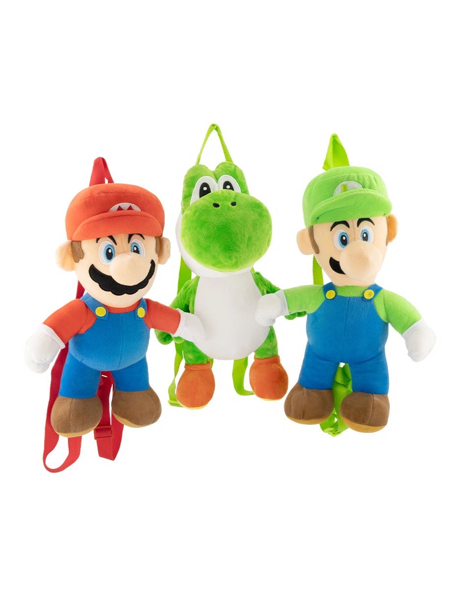 Mochila Super Mario Mini Plush Peluche Niño y Niña Nintendo Oficial - Fan Army
