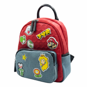 Mini Mochila Super Mario con Parches Bordados Producto Oficial Nintendo