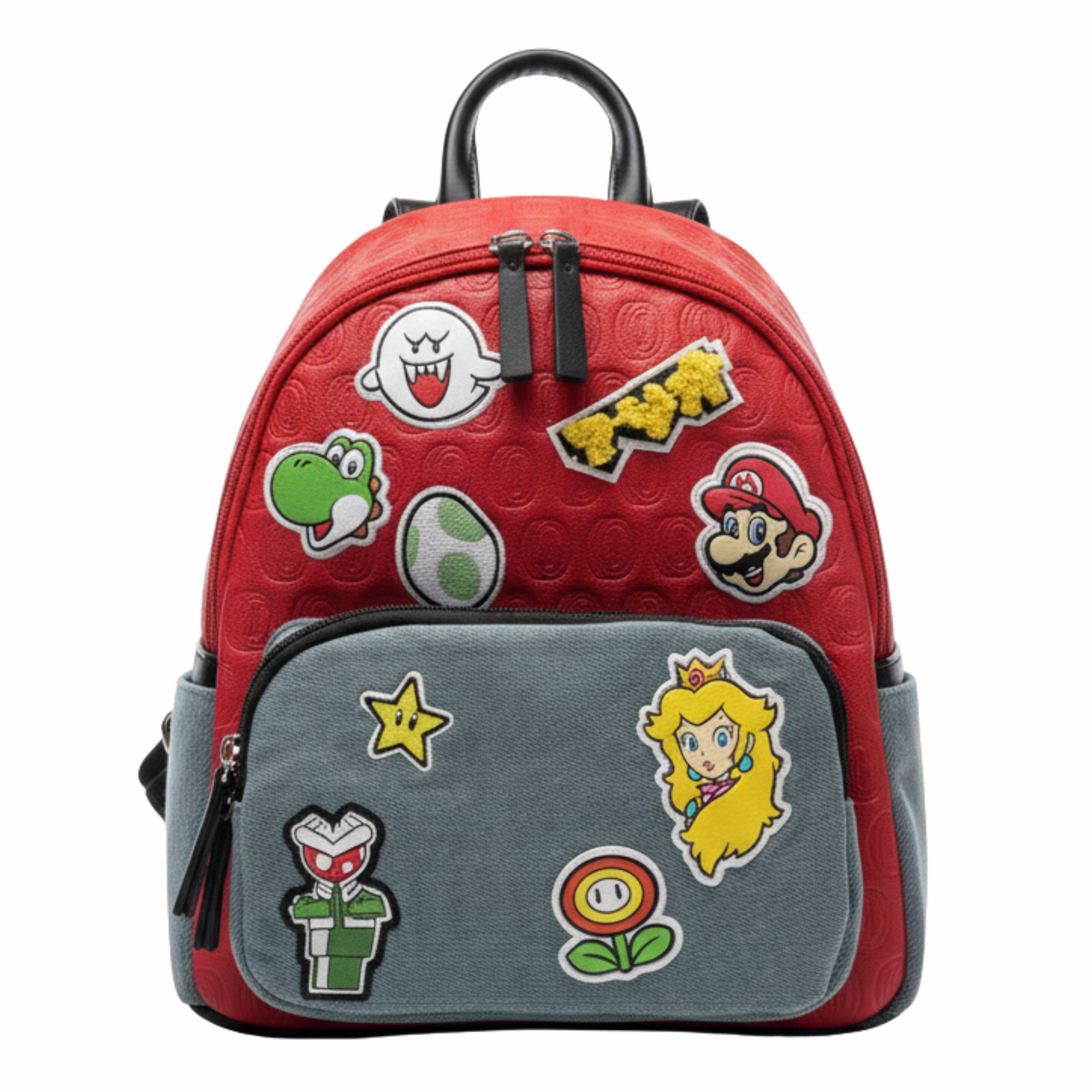 Mini Mochila Super Mario con Parches Bordados Producto Oficial Nintendo
