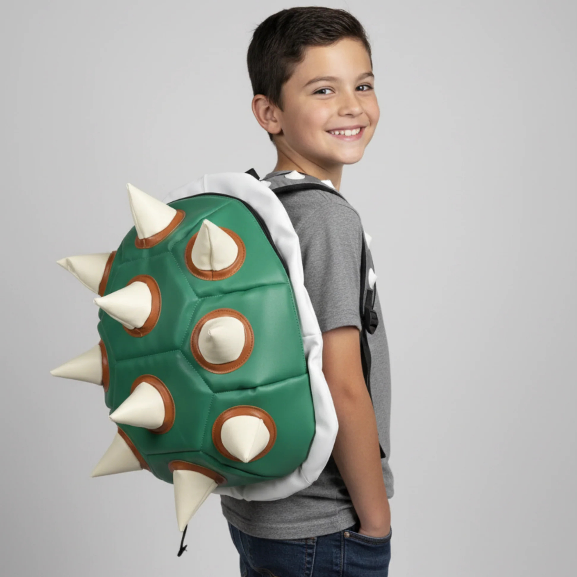 Mini Mochila Super Mario Bowser Caparazón 3D Verde Oficial
