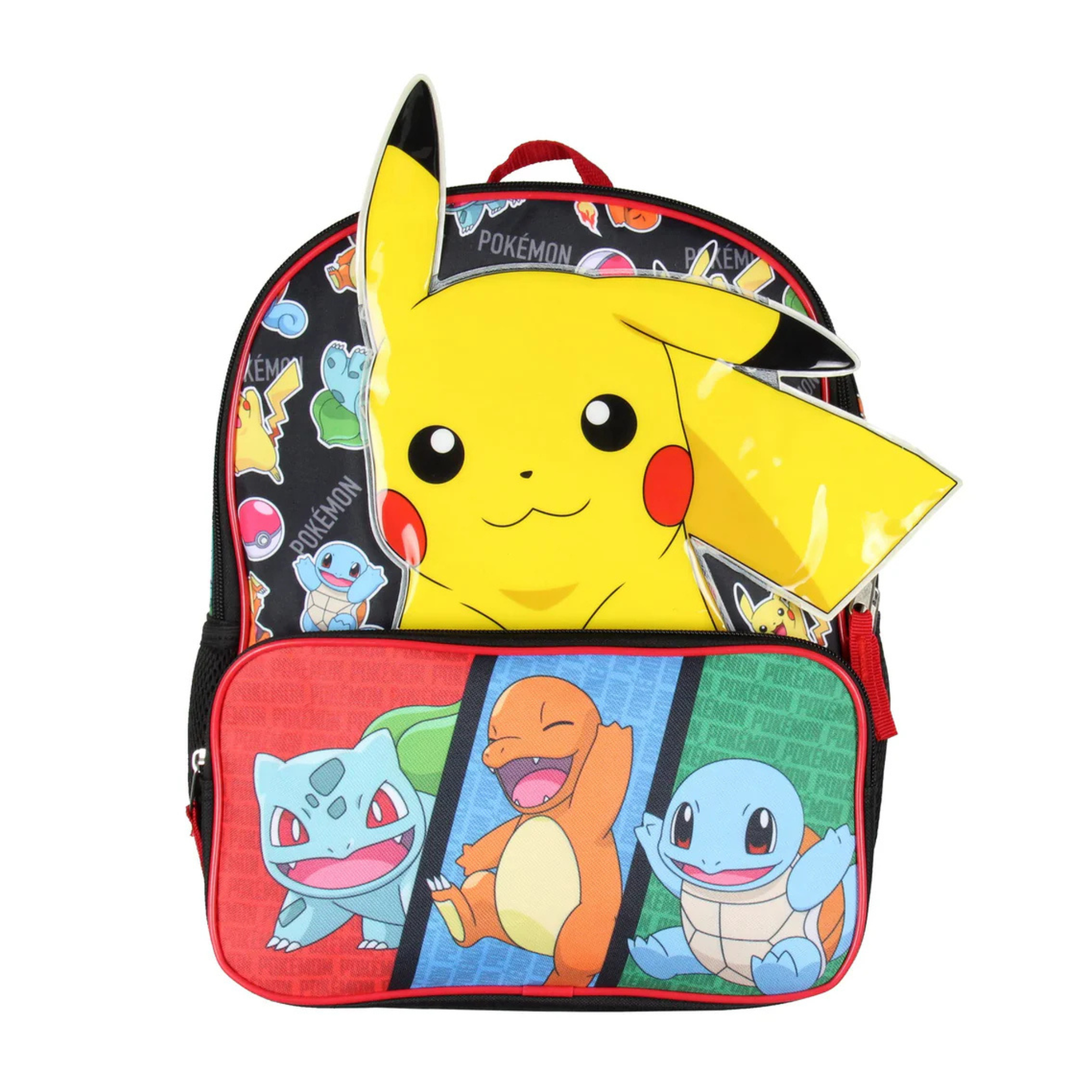 Mochila Infantil Pokémon™ Pikachu Oficial, con Bulbasaur, Charmander y Squirtle - Fan Army