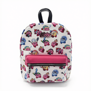 Mini Mochila Kirby Blanca y Rosa con Bolsillo Frontal