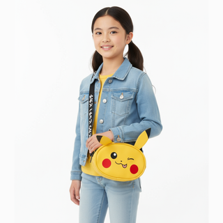 Bioworld Cangurera Pikachu - Diseño de la Cara de Pikachu, Alta Calidad, Crossbag, Producto Oficial y Auténtico de Pokémon - Fan Army