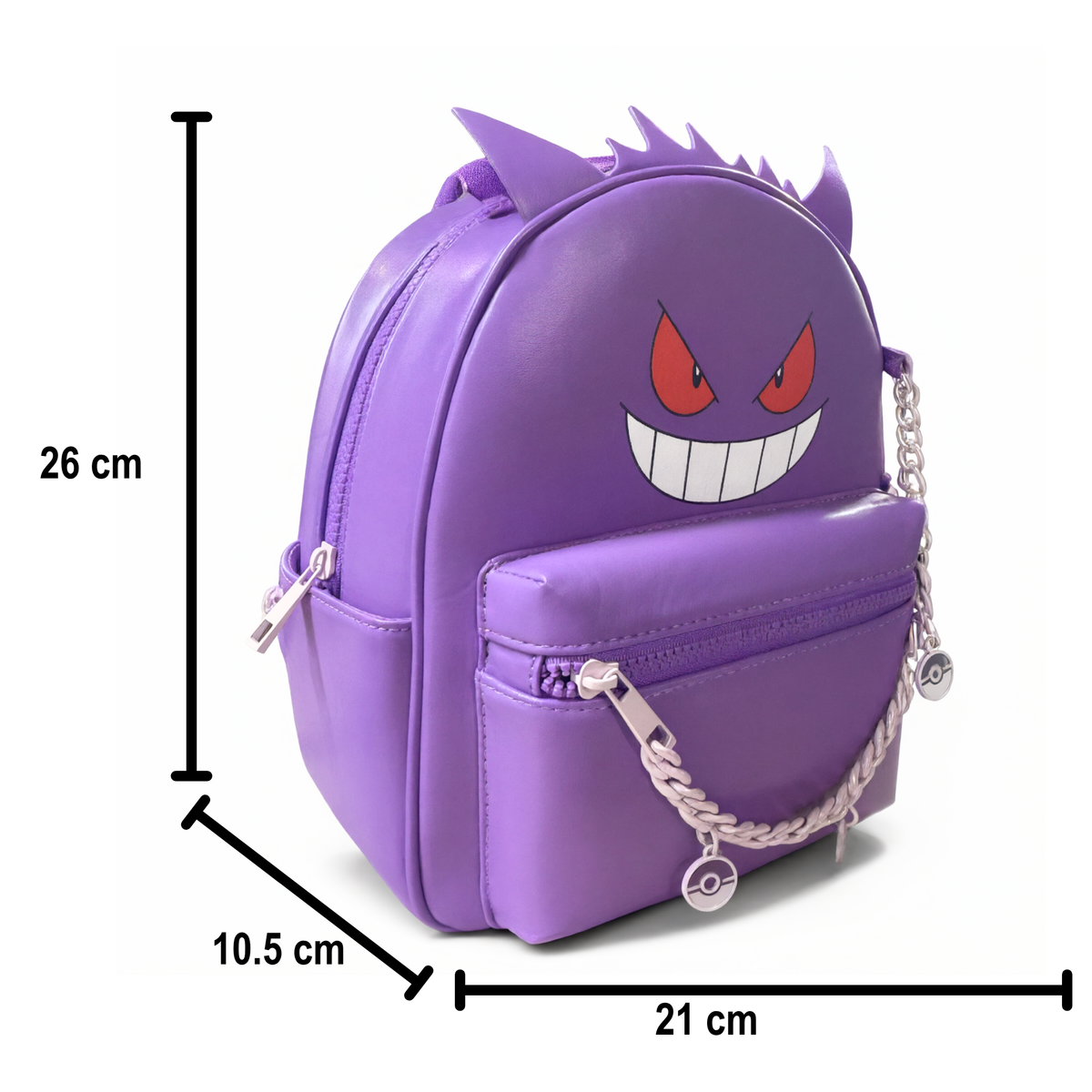 Mini Mochila Pokémon Gengar Morada con Bolsillo Frontal