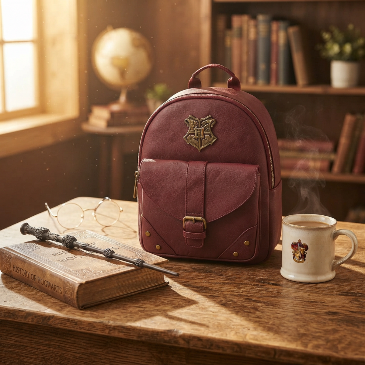 Mini Mochila Harry Potter Hogwarts Vino con Bolsillo Frontal Oficial